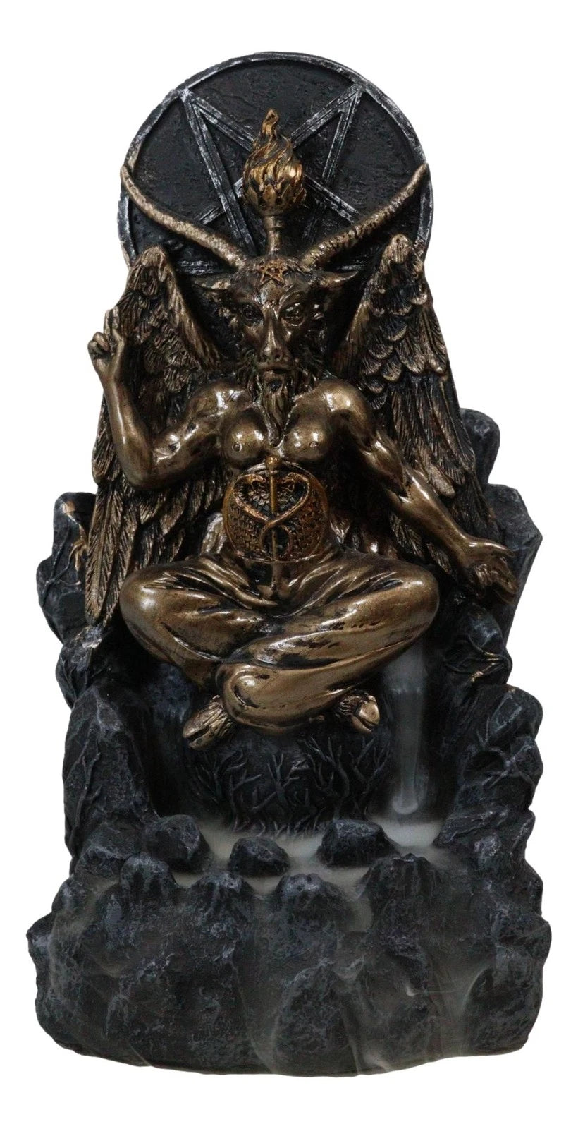 Sabbatic Goat Baphomet Pentagram Sigil Backflow Cone Incense Burner-5