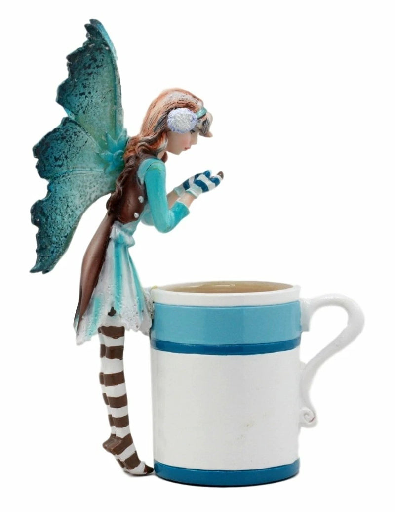 Amy Brown Teacup Creamy Hot Cocoa Whimsical Fairy Figurine 6"H-3
