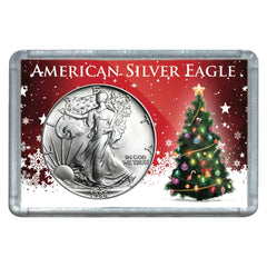 Moneda de plata americana de $1 de 1986 con diseño de árbol de Navidad-1