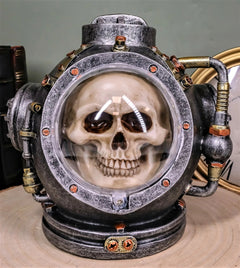Steampunk Nautical Marine Diver Helm Submarine Ship Skull Macabre Figurine-1
