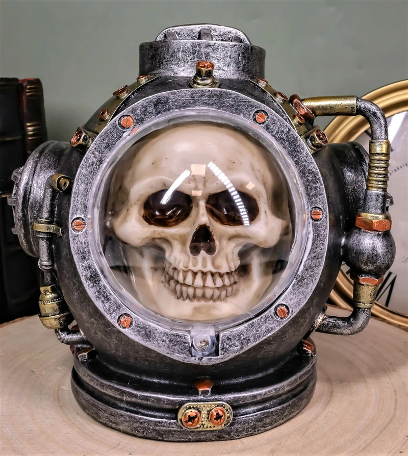 Steampunk Nautical Marine Diver Helm Submarine Ship Skull Macabre Figurine-1