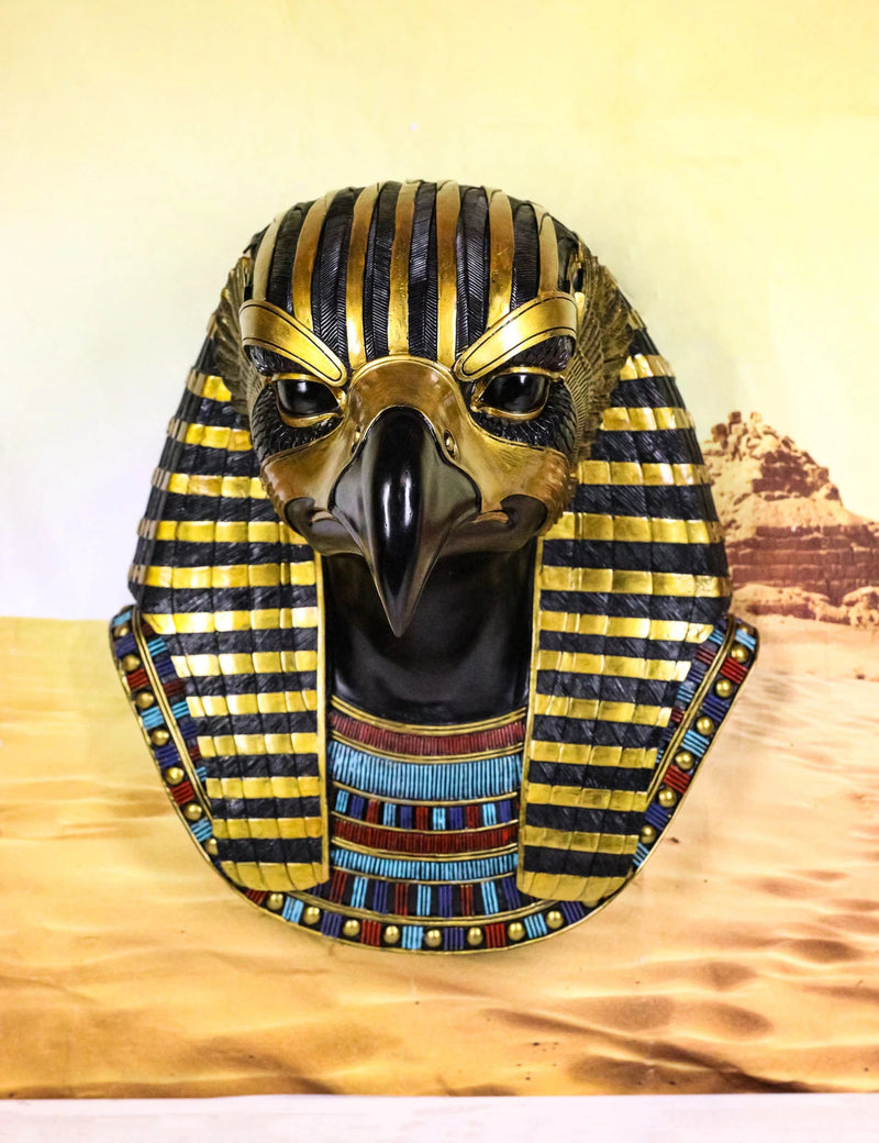 Ancient Egyptian Deity Horus God Of The Sky Bust Wall Plaque Sculpture 12.25"H-1