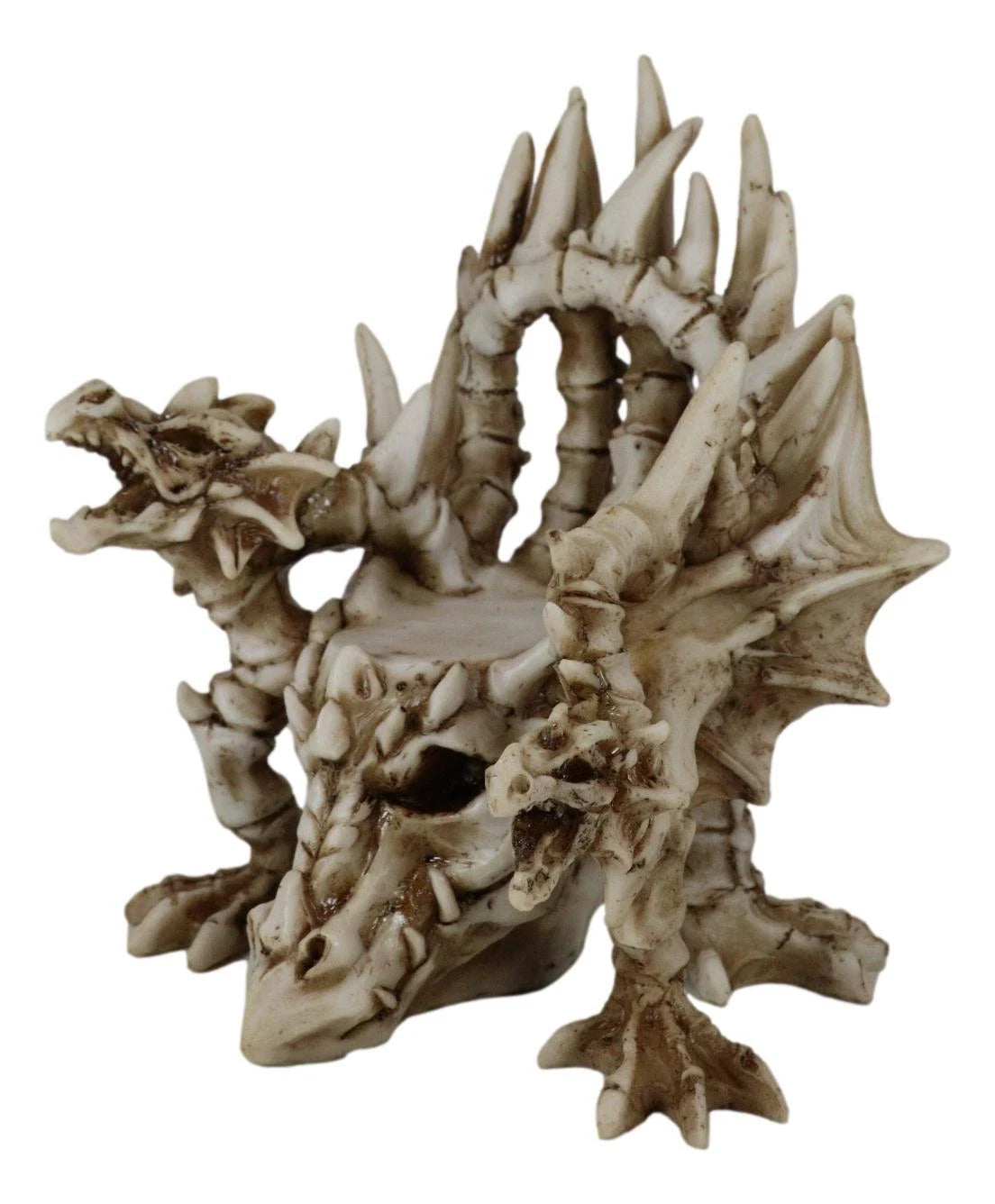 Legendary Arthurian Merlin Dragon Skulls Bones Skeletons Throne Chair Figurine