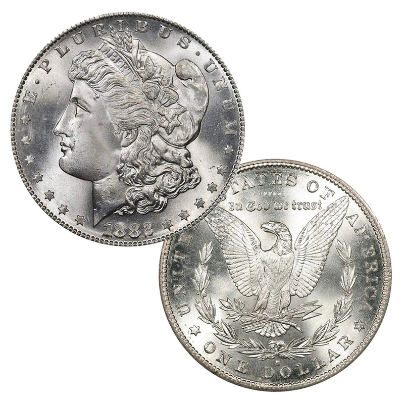 1882 S Morgan Silver Dollar $1 Brilliant Uncirculated BU 90% Silver-1