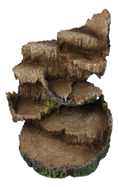 Rustic Forest Tree Steppes Faux Wooden LED Display Stand Figurine For Miniatures-2