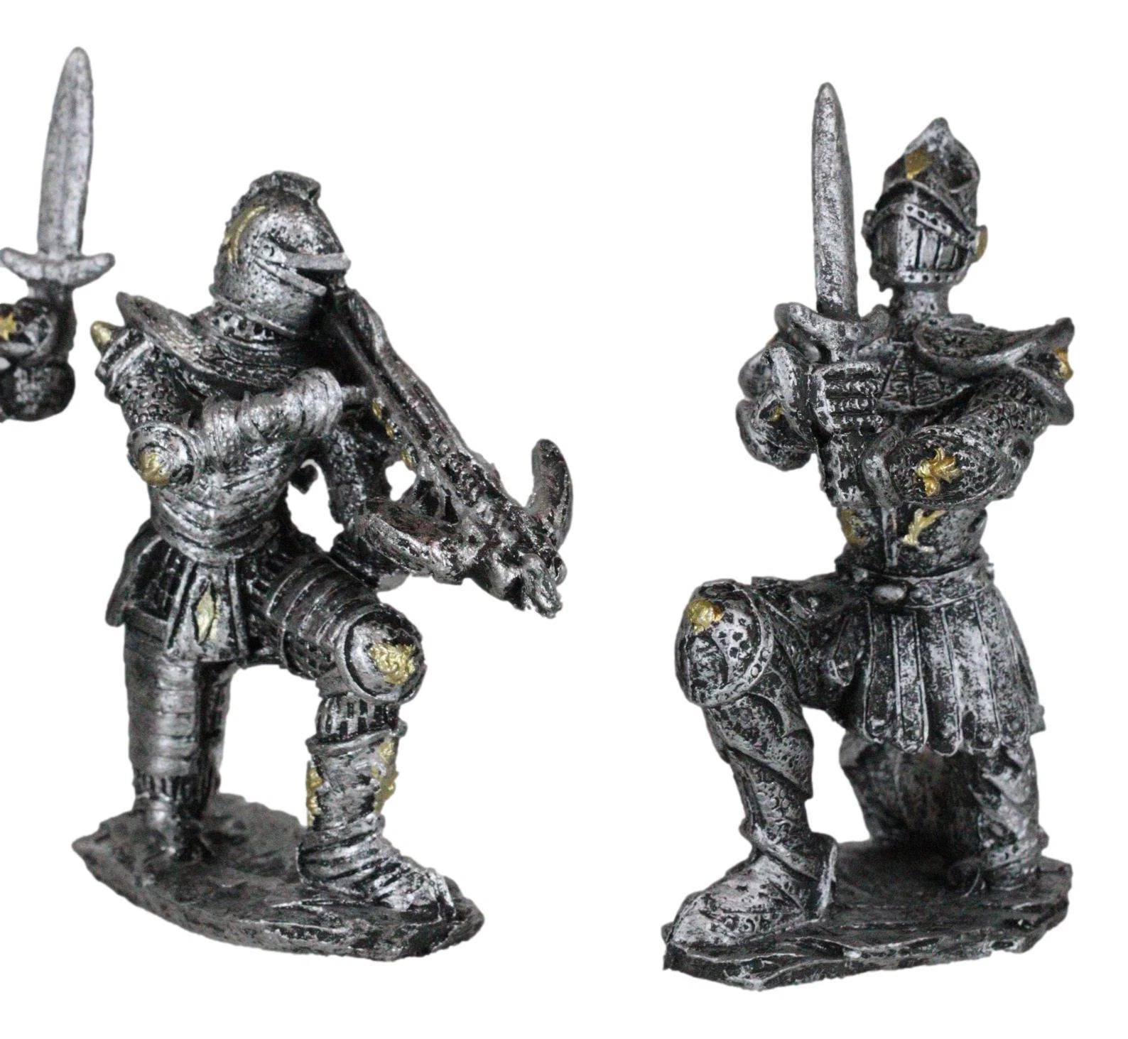 Set of 12 Medieval Knights w/ Swords Crossbow Halberds & Shield Figurines-3