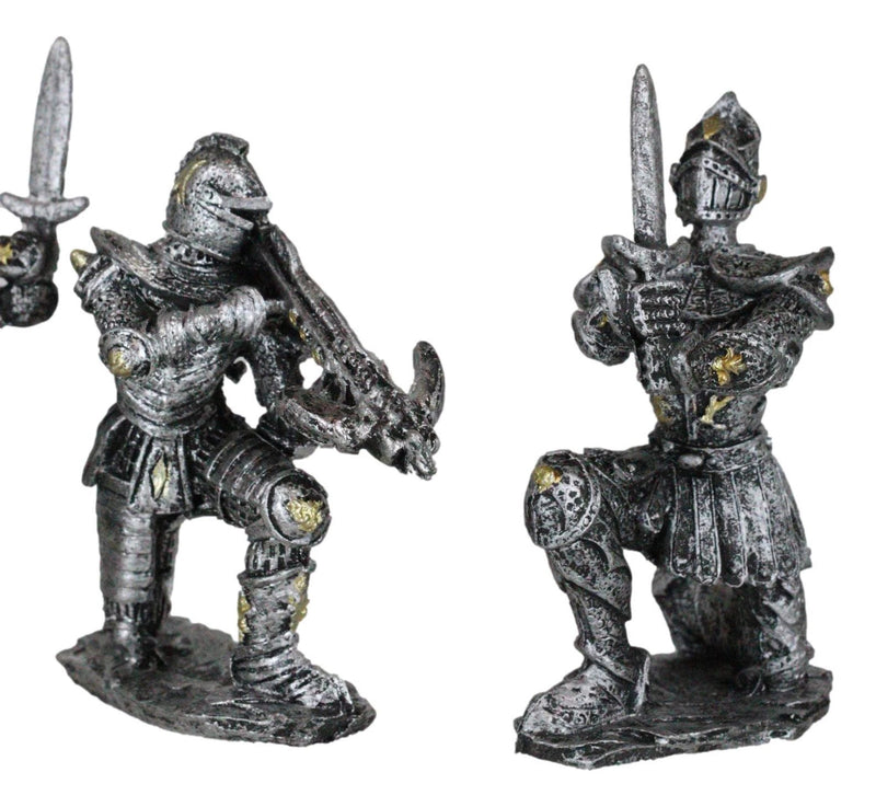 Set of 12 Medieval Knights w/ Swords Crossbow Halberds & Shield Figurines-3