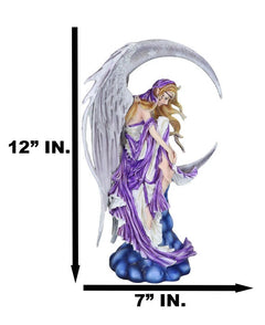 Large Celestial Crescent Moon Dreamer Fairy Statue 12"H Nene Thomas Figurine-5