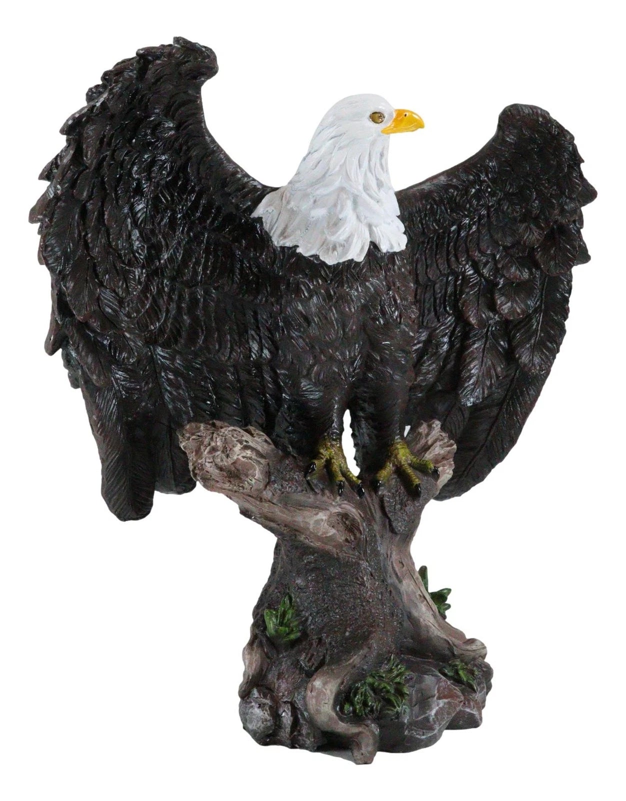 Large 18"H Wings Of Glory Perching Grand Bald Eagle Statue Home Garden Figurine-6
