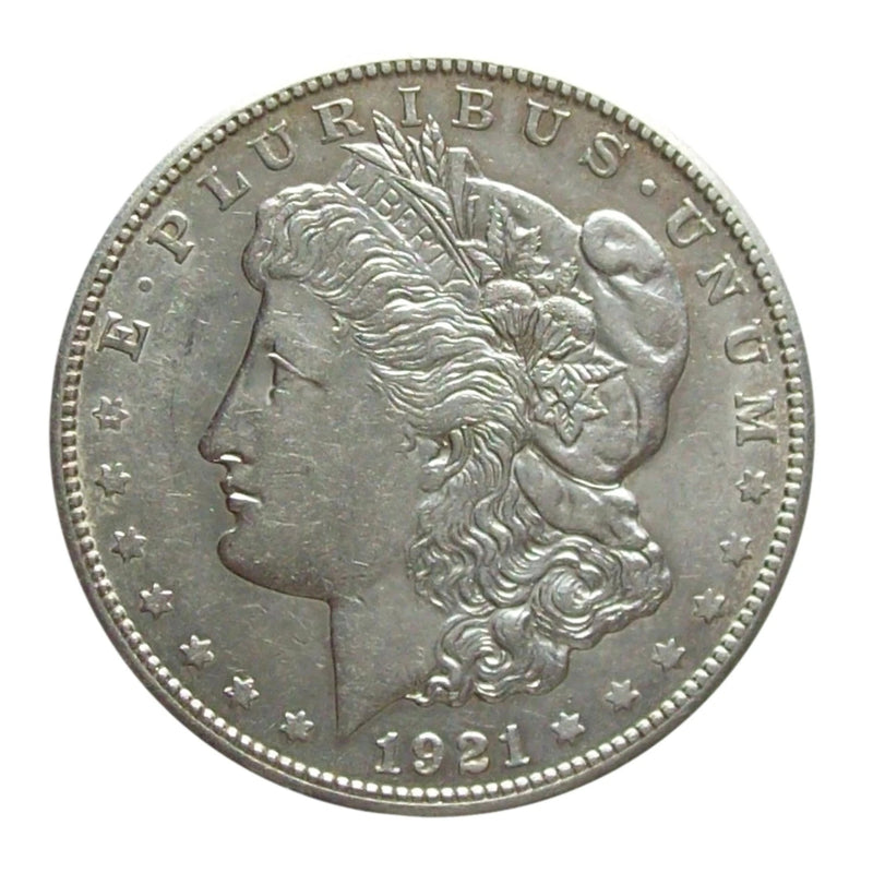 1921 90% Silver Morgan Dollar About Uncirculated-2
