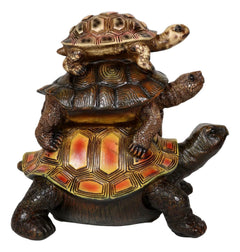 Nautical Marine Reptile 3 Stacked Acrobatic Turtles Tortoises Figurine Feng Shui-3