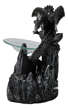 Dragon Castle Figurine, Smaug Electric Oil Burner & Tart Warmer Statue 9.5" Tall, Hand-Painted Fantasy Dragon Sculpture for Home Decor, Desk, Shelf, or Living Room Display-4