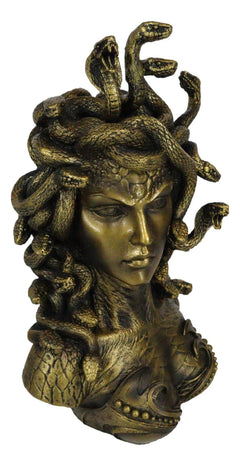 Greek Mythology Gorgon Sisters Goddess Medusa With Wild Snakes Hair Bust Statue-2