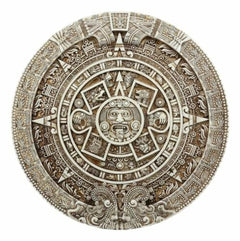 Aztec Maya Solar Sun Xiuhpohualli & Tonalpohualli Wall Calendar Plaque Figurine-3