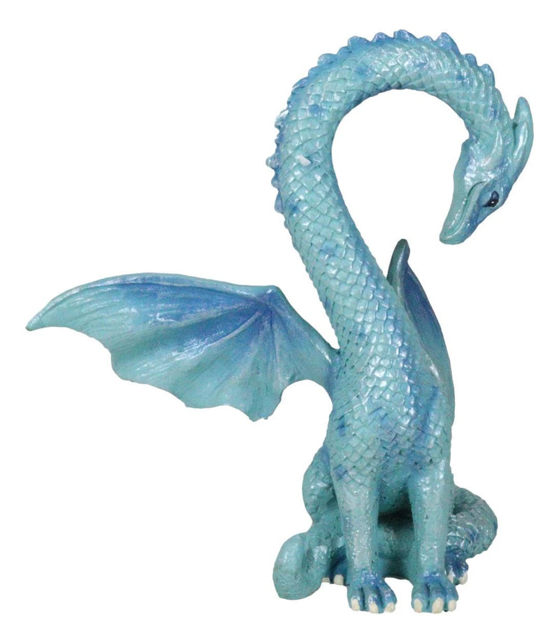 Valentines Cupid Love Dragon Couple Set of Two Blue and Pink Dragon Statue-5