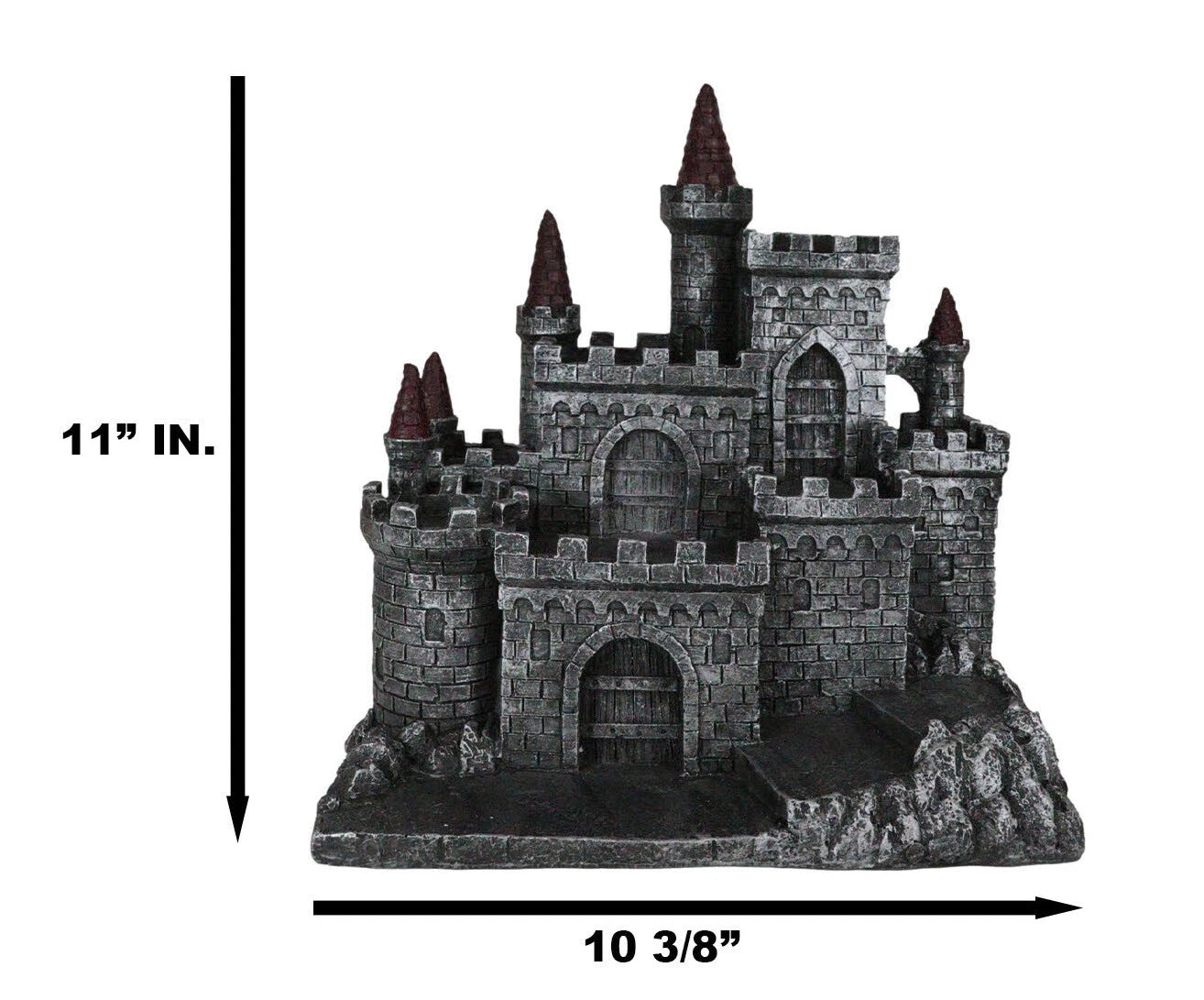 Estatuas de exhibición de mini dragones medievales custodiando el castillo de Desembarco del Rey-4