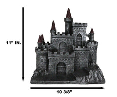 Estatuas de exhibición de mini dragones medievales custodiando el castillo de Desembarco del Rey-4