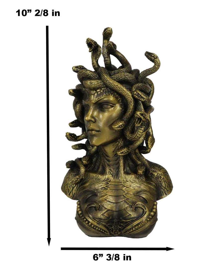 Greek Mythology Gorgon Sisters Goddess Medusa With Wild Snakes Hair Bust Statue-3