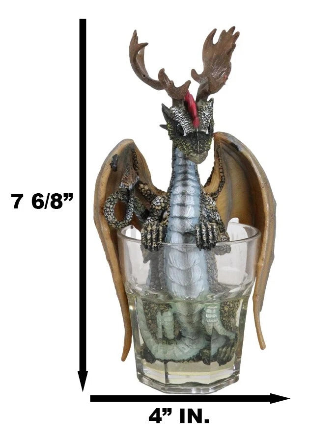 Cocktail Spirit Drunken Vodka Elk Moose Dragon Statue Fantasy Decor Figurine-3