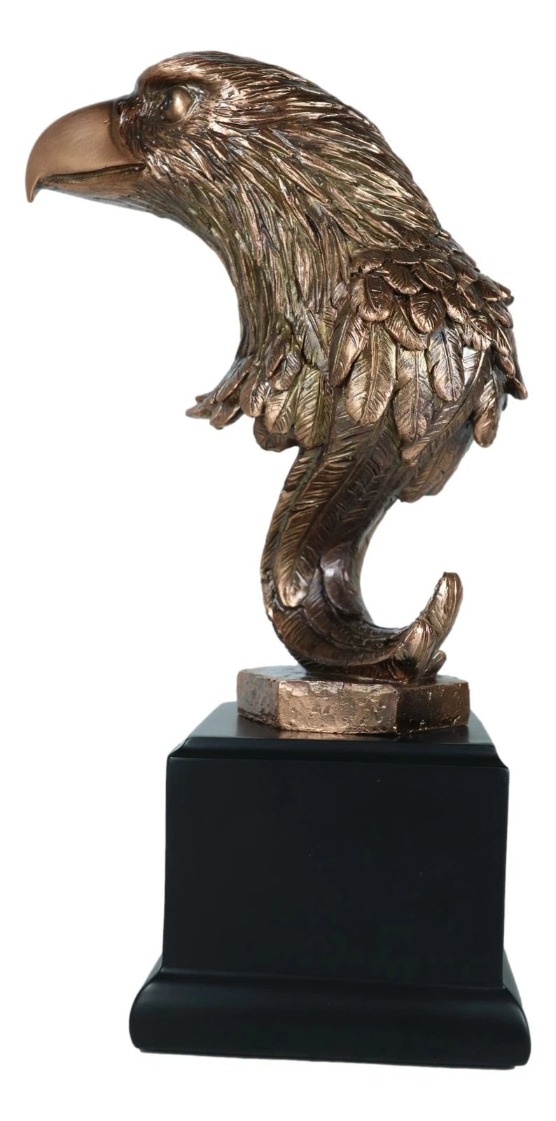 Large Majestic American Bald Eagle Head Bust Bronze Electroplated Resin Figurine-3