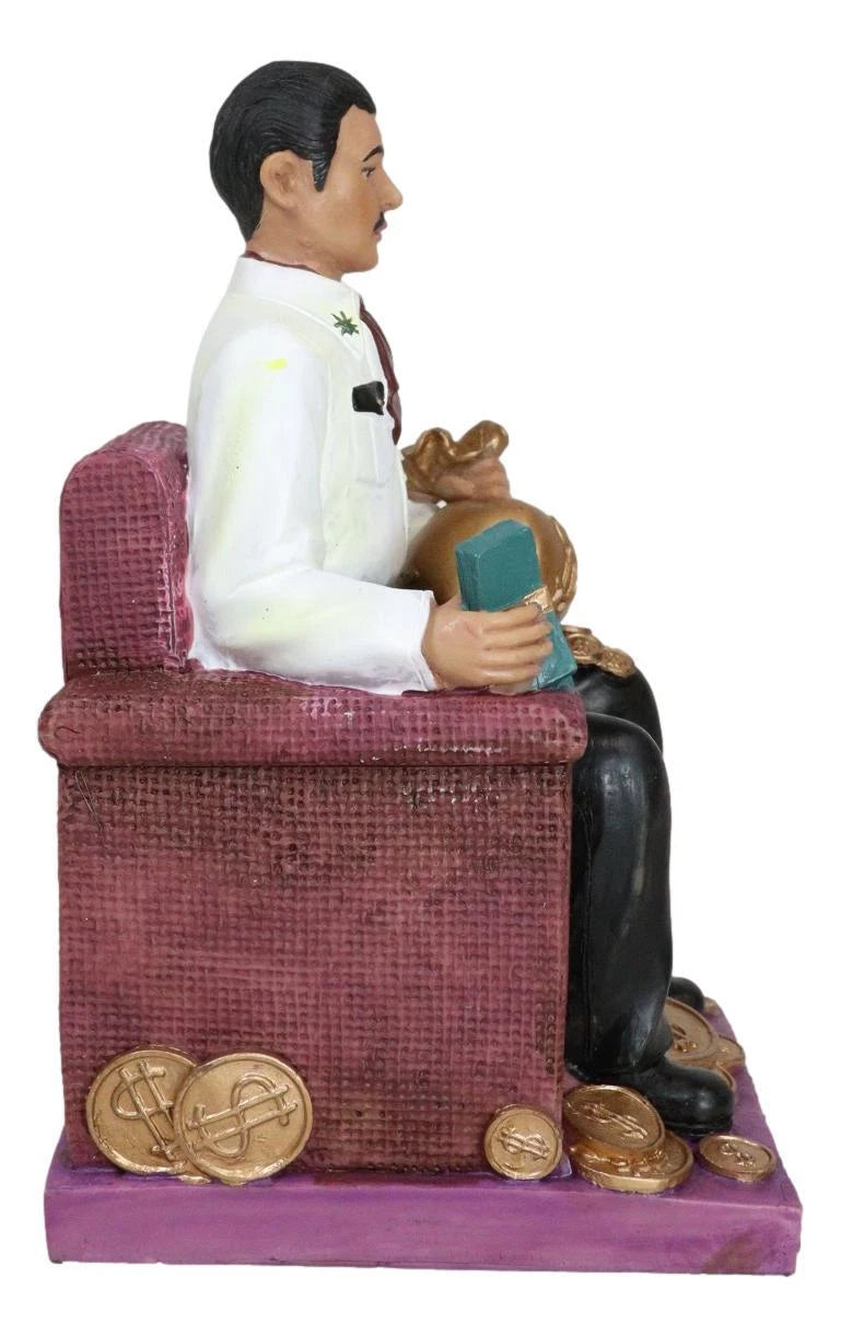 Jesus Malverde Statue Angel Of The Poor Sinaloa Figurine 6.25"Tall-3