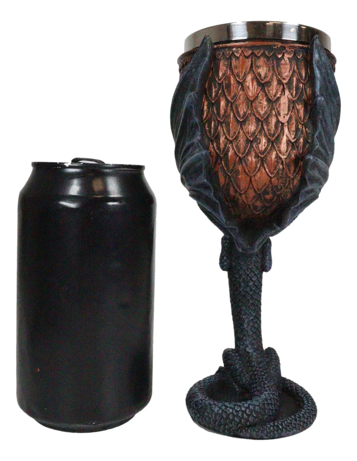 Dragon Scales With Servant Winged Drake Stem Base Drinking Wine Goblet Chalice