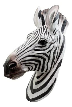 Madagascar Large Zebra Head Wall Decor Plaque 16"Tall Taxidermy Decor Sculpture-4