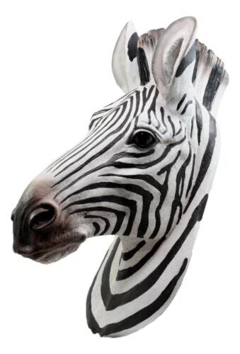 Madagascar Large Zebra Head Wall Decor Plaque 16"Tall Taxidermy Decor Sculpture-4