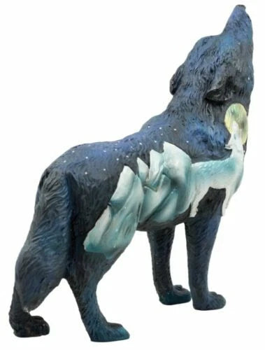 Starry Nights Native Tribal Howling Wolf Totem Spirit Figurine Collection 6.25"L-4
