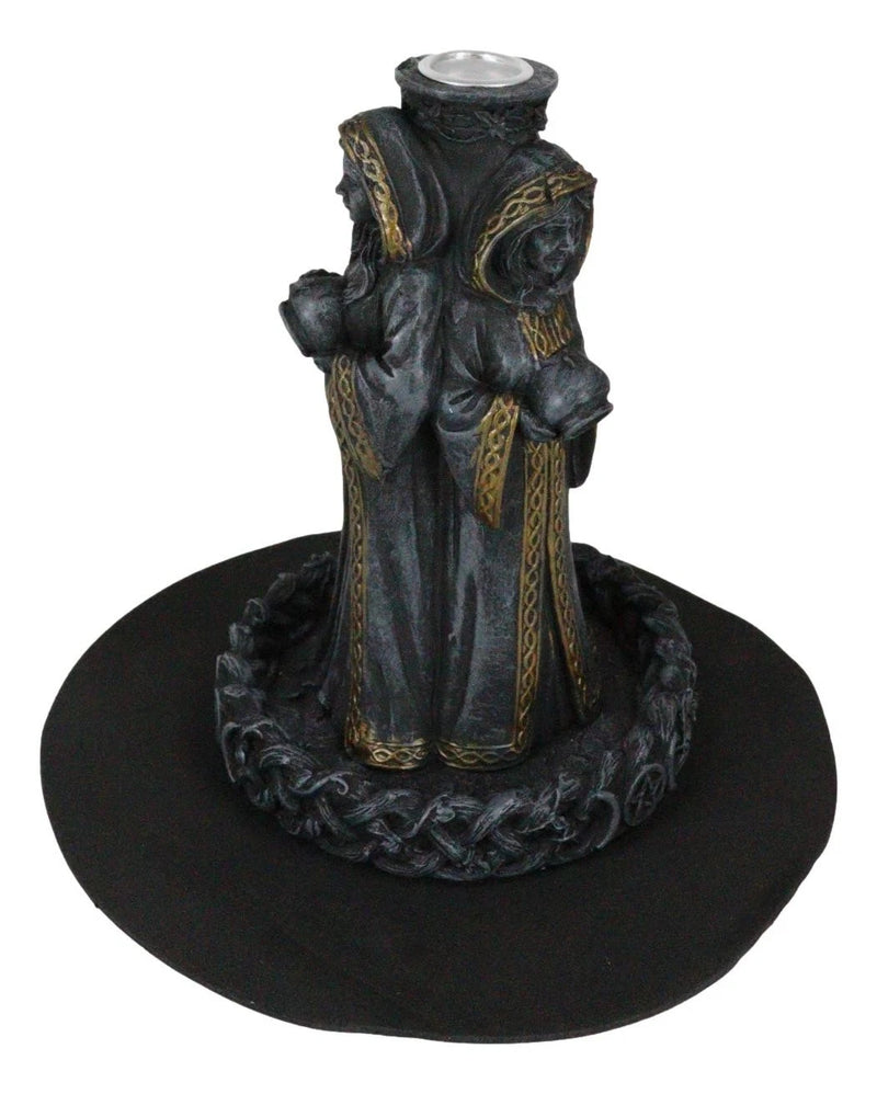 Wicca Triple Moon Goddess Maiden Mother And Crone Pagan Backflow Incense Burner-4