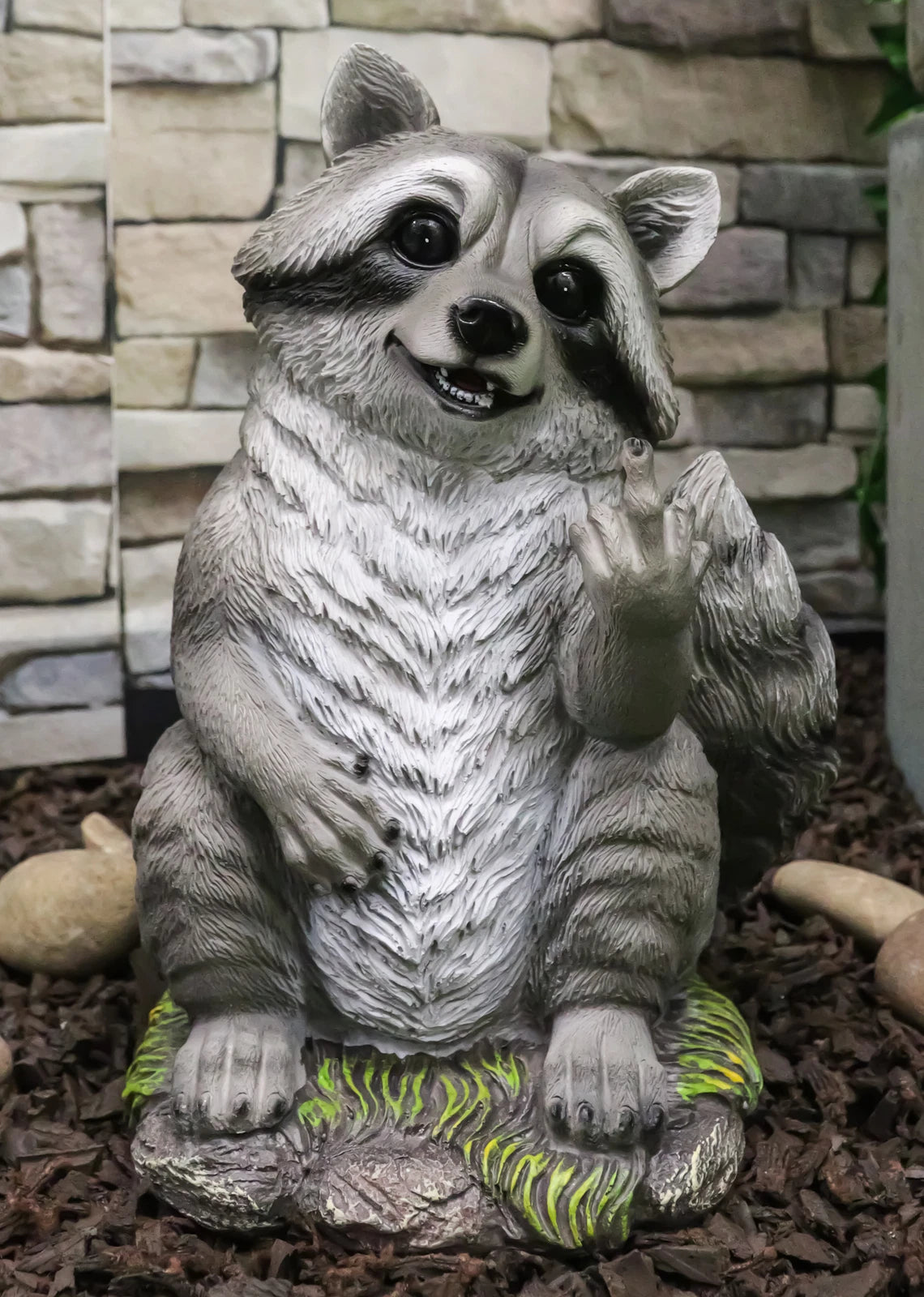 Bad Bandit Large Standing Cheeky Raccoon 12.5" Height Garden Decor-1
