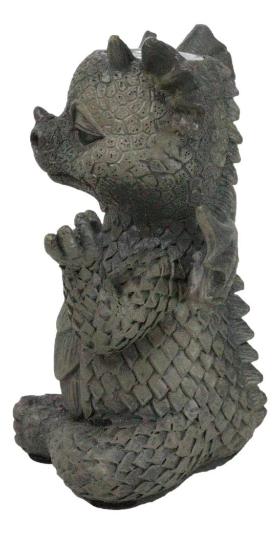 Zen Whimsical Garden Dragon Yoga Sitting In Meditation Backflow Incense Burner-3