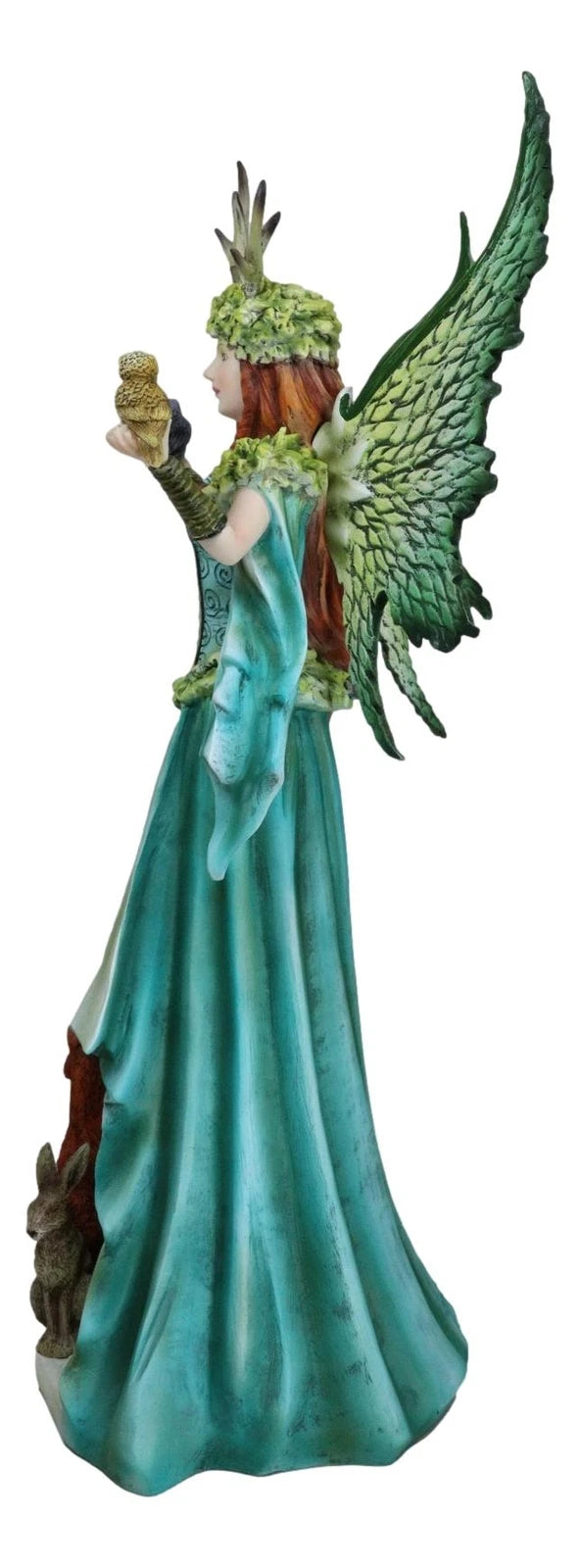 Fantasy Dragon Taker Antler Crown Queen Of The Forest Fairy And Animals Figurine-4