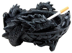 Medieval Fantasy Celtic Gerwolf Sleeping Dragon Round Cigarette Ashtray 5.75" L-4