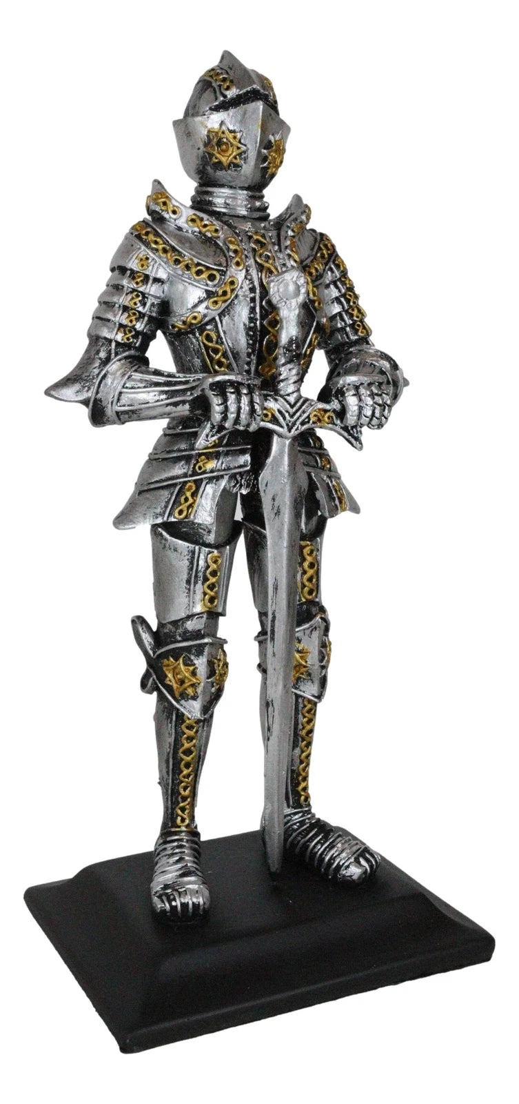 Medieval Swordsman Knight Figurine Suit of Armor Northern Star Coat Of Arms-4