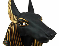 Egyptian Deity Anubis God Of Afterlife Bust Wall Plaque 15.5"H Figurine-3