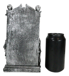 Dark Lord Grim Reaper Skeleton On Throne With LED Light Ghastly Face Figurine-4