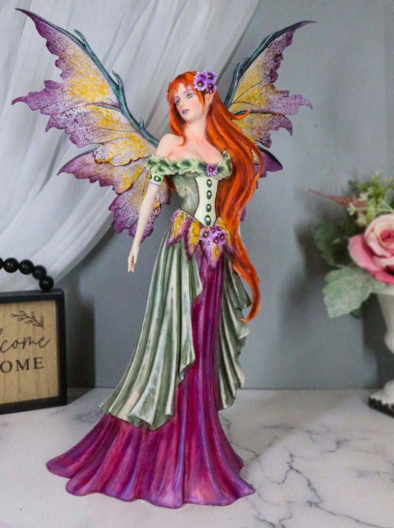 Amy Brown Large Summer Fairy Queen With Flower Adornment Statue Garden Fairies-1