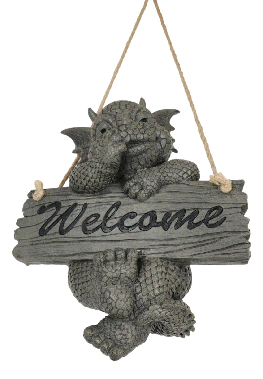 Jute Strings Hanging Welcome Garden Dragon Statue Nose Picker Wyrmling-3