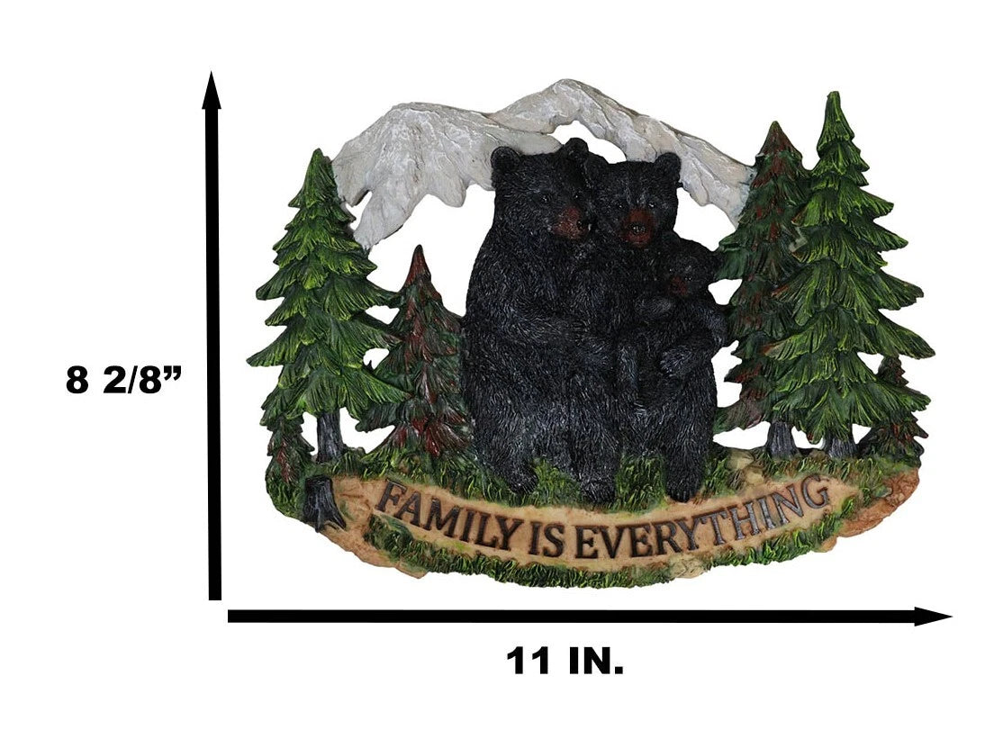 Black Bear Papa Mama And Cub Family Is Everything By Pine Tree Forest Wall Decor-2