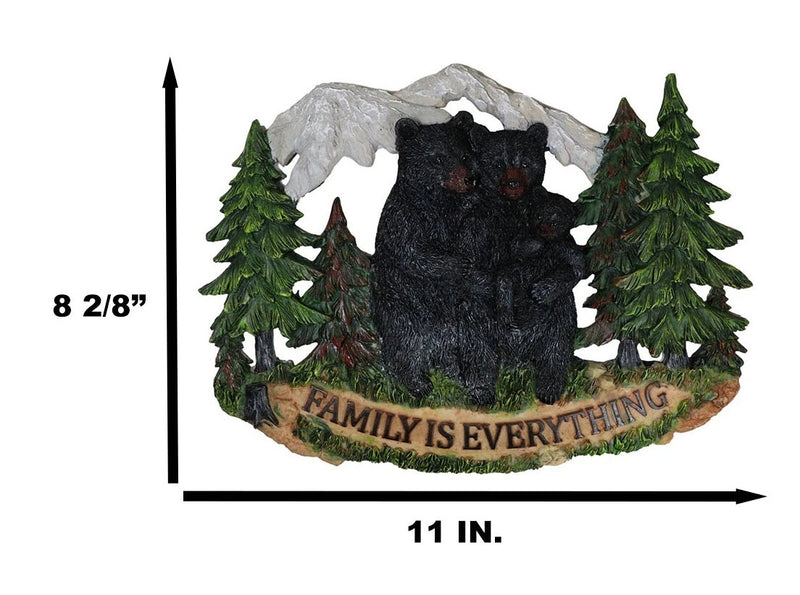 Black Bear Papa Mama And Cub Family Is Everything By Pine Tree Forest Wall Decor-2