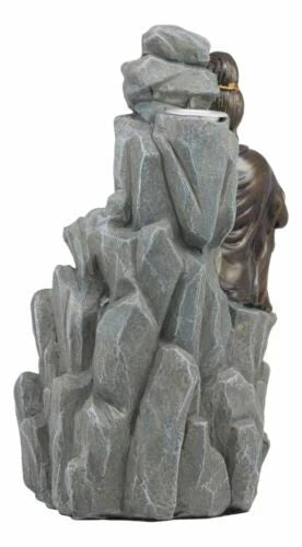 Bodhisattva Kuan Yin Buddha Backflow Incense Burner Statue 7.5"H-5