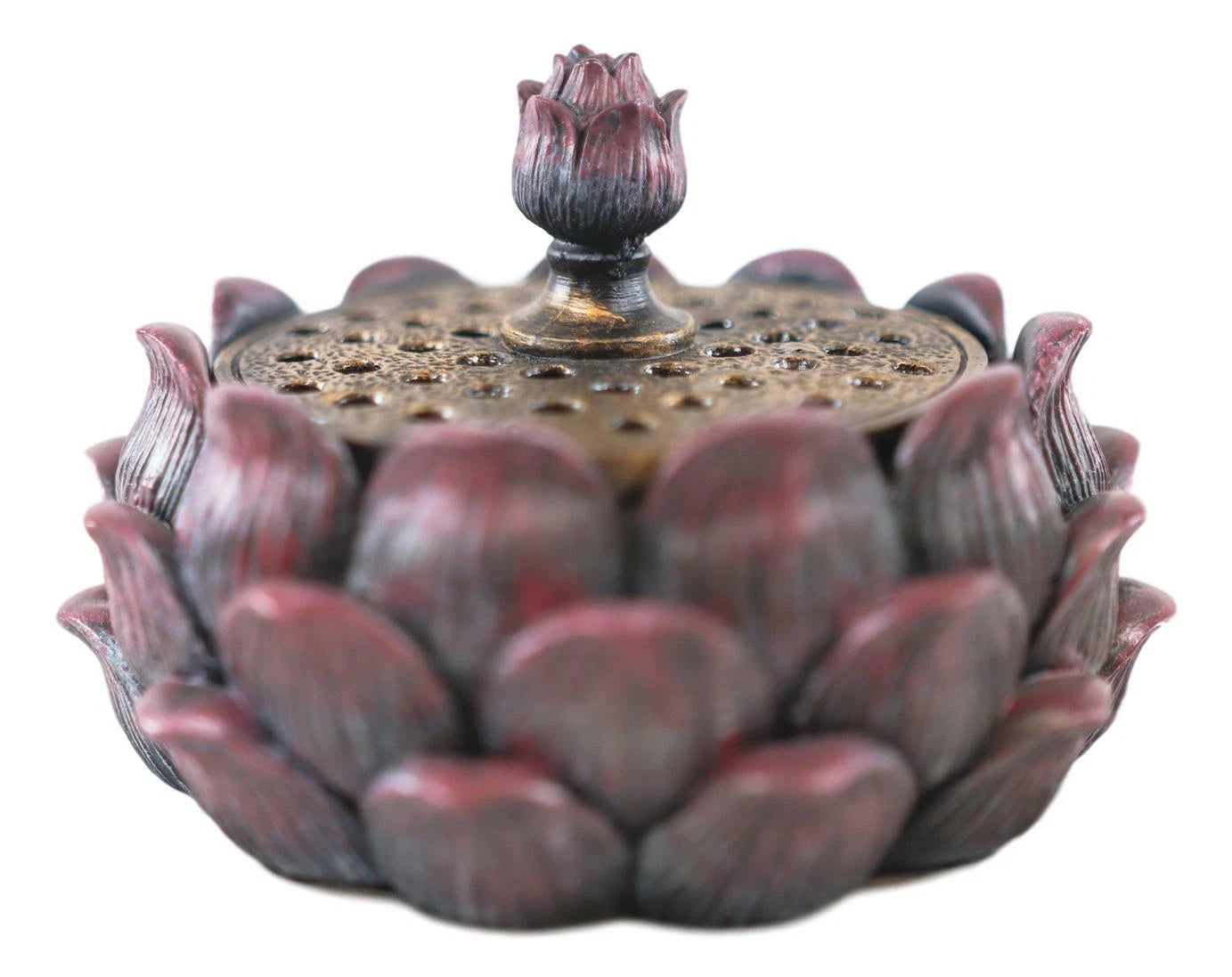 Meditation Of Buddha Lotus Flower Multiple Incense Stick Holder Figurine-5