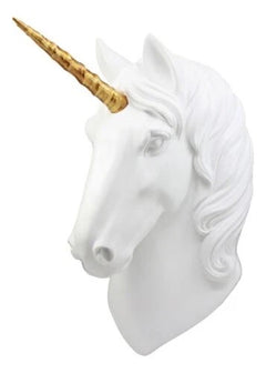 Enchanted Golden Horned Unicorn 3D Art Wall Decor Figurine Ancient Fabled Steed-2