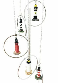 Five Ring World Famous Light Houses Decor Resonant Relaxing Wind Chime Patio-7