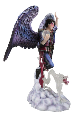 Air Elemental Magic Wizard Sorcerer Bending The Clouds W/ Acrylic Dragon Statue-6