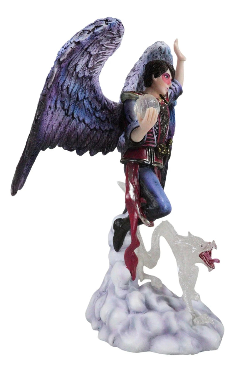 Air Elemental Magic Wizard Sorcerer Bending The Clouds W/ Acrylic Dragon Statue-6