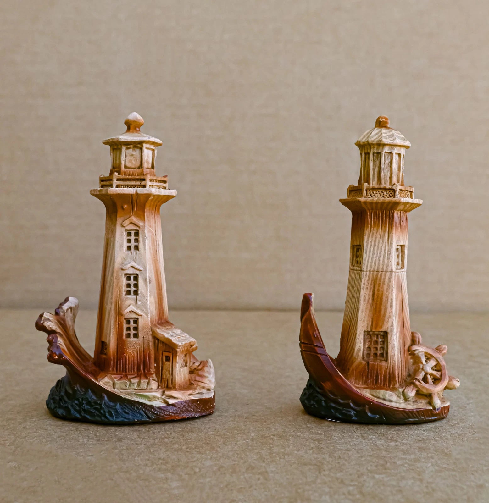 3.5"Tall Marine Scenic Lighthouse By The Ocean Set Of 4 Miniature Figurine-6