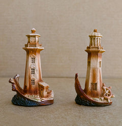 3.5"Tall Marine Scenic Lighthouse By The Ocean Set Of 4 Miniature Figurine-6