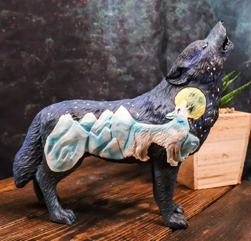 Starry Nights Native Tribal Howling Wolf Totem Spirit Figurine Collection 6.25"L-5